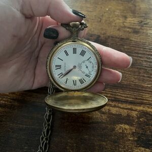 Vintage Westbury Gold Pocket Watch with Chain